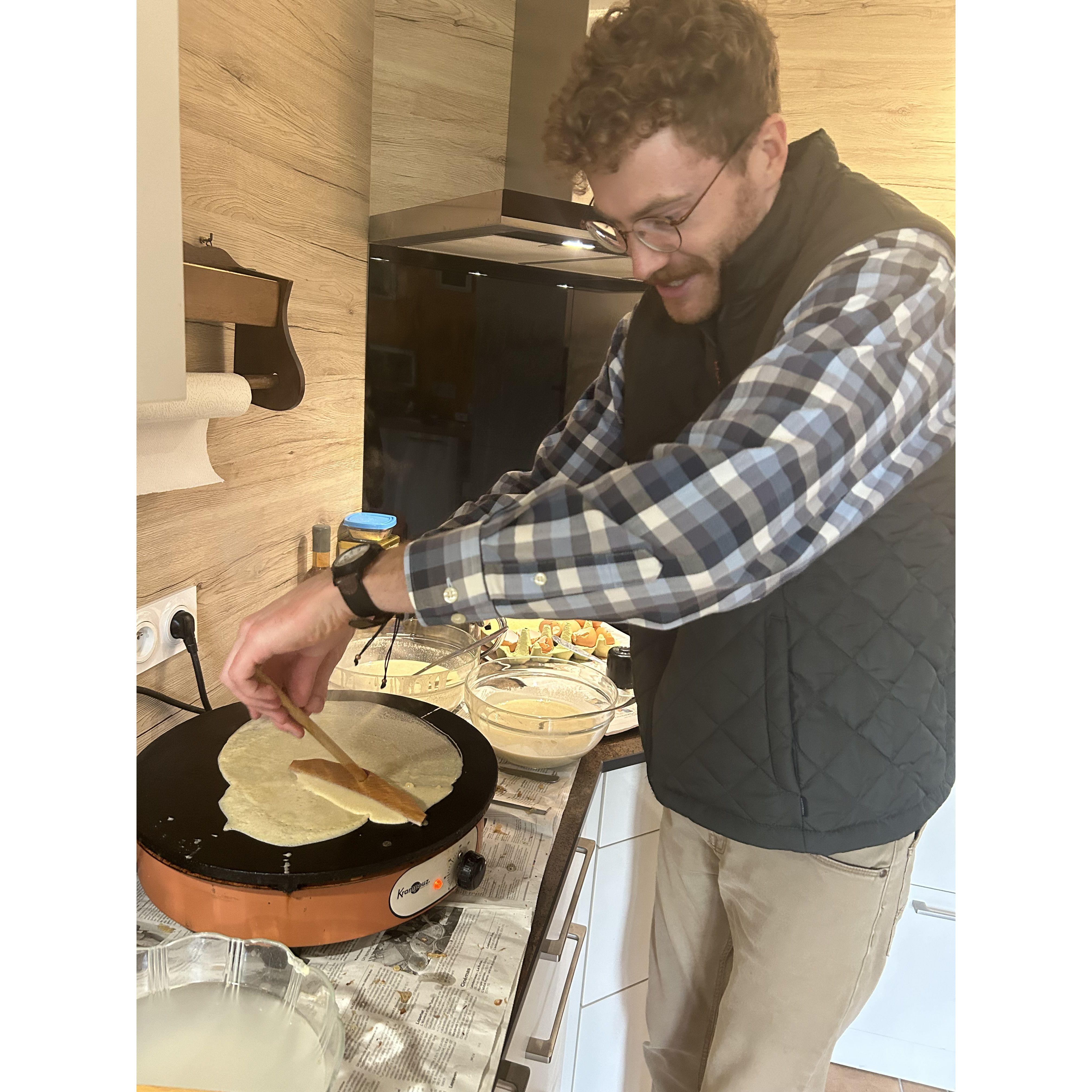 Wyatt fait tourner les crêpes