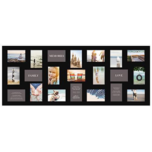 Gallery Solutions Flat Black Wall 21-Opening Collage Frame for 4x6 Images Mat