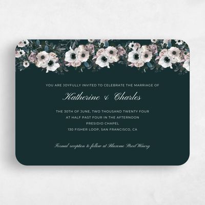 Green Rounded Wedding Invitation - Napa Border