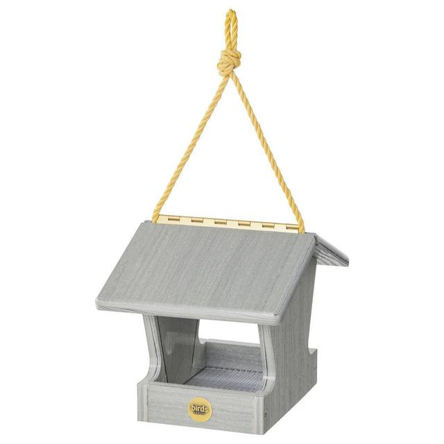 Bird Choice Small Modern Farmhouse Hopper Bird Feeder 7" Driftwood Gray