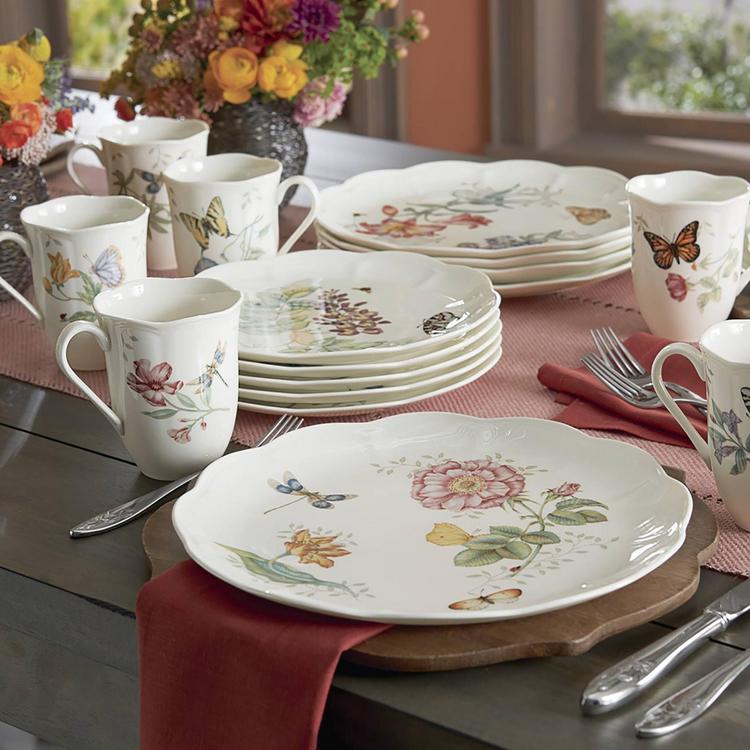 Lenox, Butterfly Meadow 18-Piece Dinnerware Set, Service for Zola