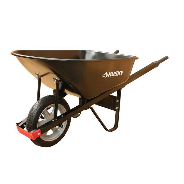 6 cu Steel W Flat Free WHEELBARROW