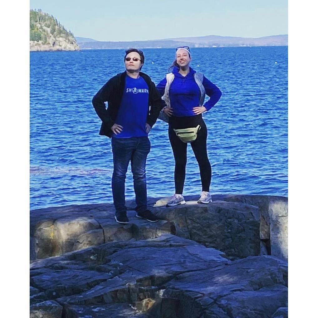 Bar Harbor - October 2021:
Striking a super hero pose before eating our weight in lobster!