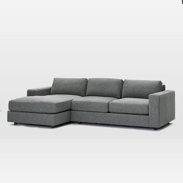 Urban Set 02: RA 2 Seater Sofa, LA Chaise, Chenille Tweed, Pewter,