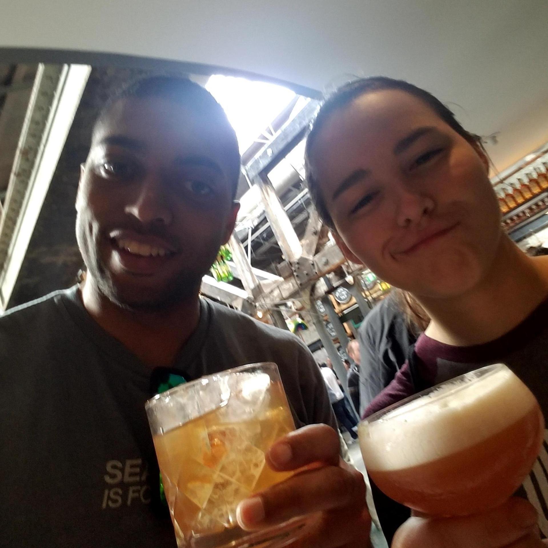 Just us at the Jameson Distillery in Dublin enjoying a couple drinks