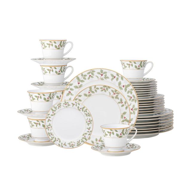 Noritake Holly & Berry Gold 40-Piece Dinnerware Set, Service For 8