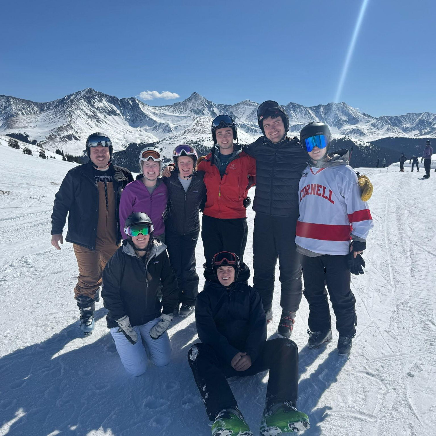 Tierney, Jacob, Lindsay, and other friends skiing in Colorado