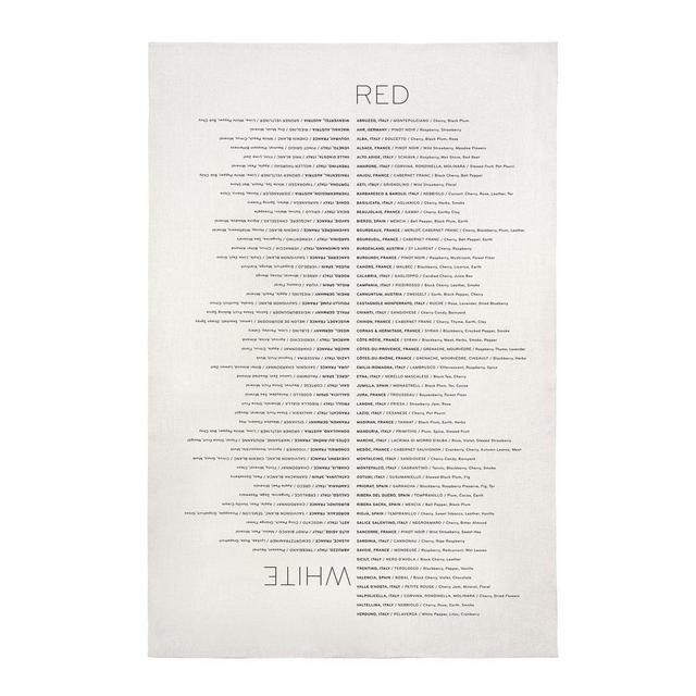 Wine List Tea Towel
