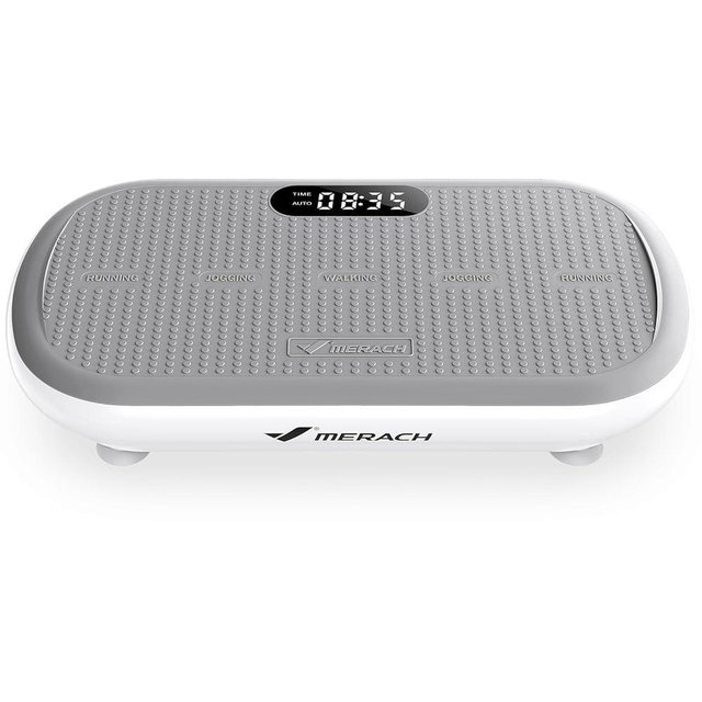 MERACH Vibration Plate Exercise Machine, Vibration Plate 440 Lbs Capacity, Bluetooth and Silicone Pedal, Stimulate Deep Fat, Vibration Plate for Lymphatic Drainage, Vibrating for Weight Loss