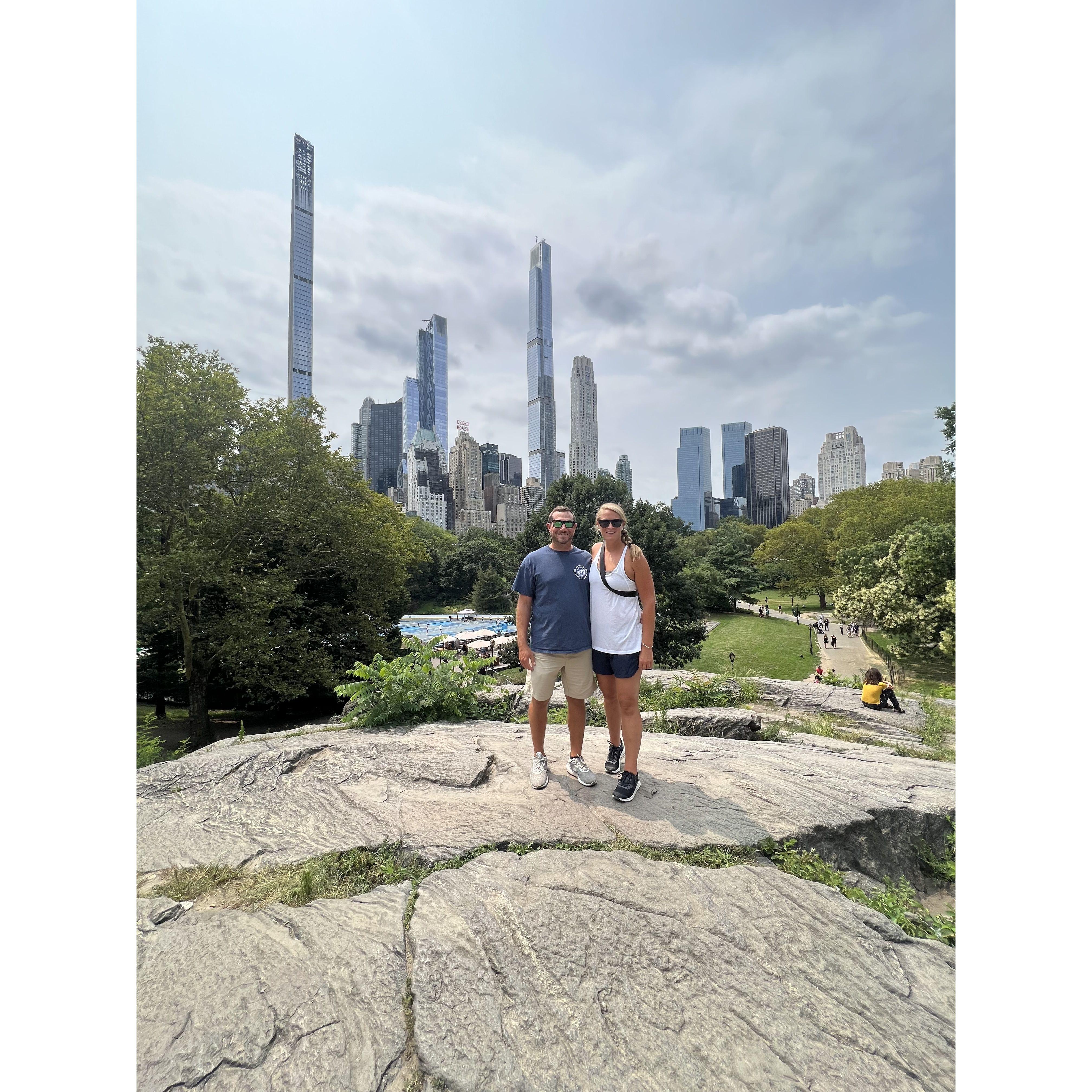 On this day, Amy convinced Jared to walk all around NYC. Walking mileage total that day was +15 miles.