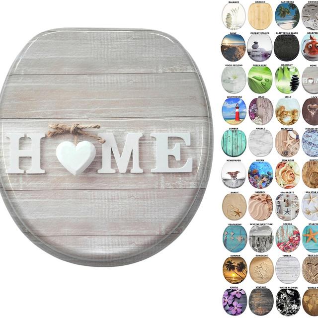 Sanilo Round Toilet Seat, Wide Choice of Slow Close Toilet Seats, Molded Wood, Strong Hinges (Home)