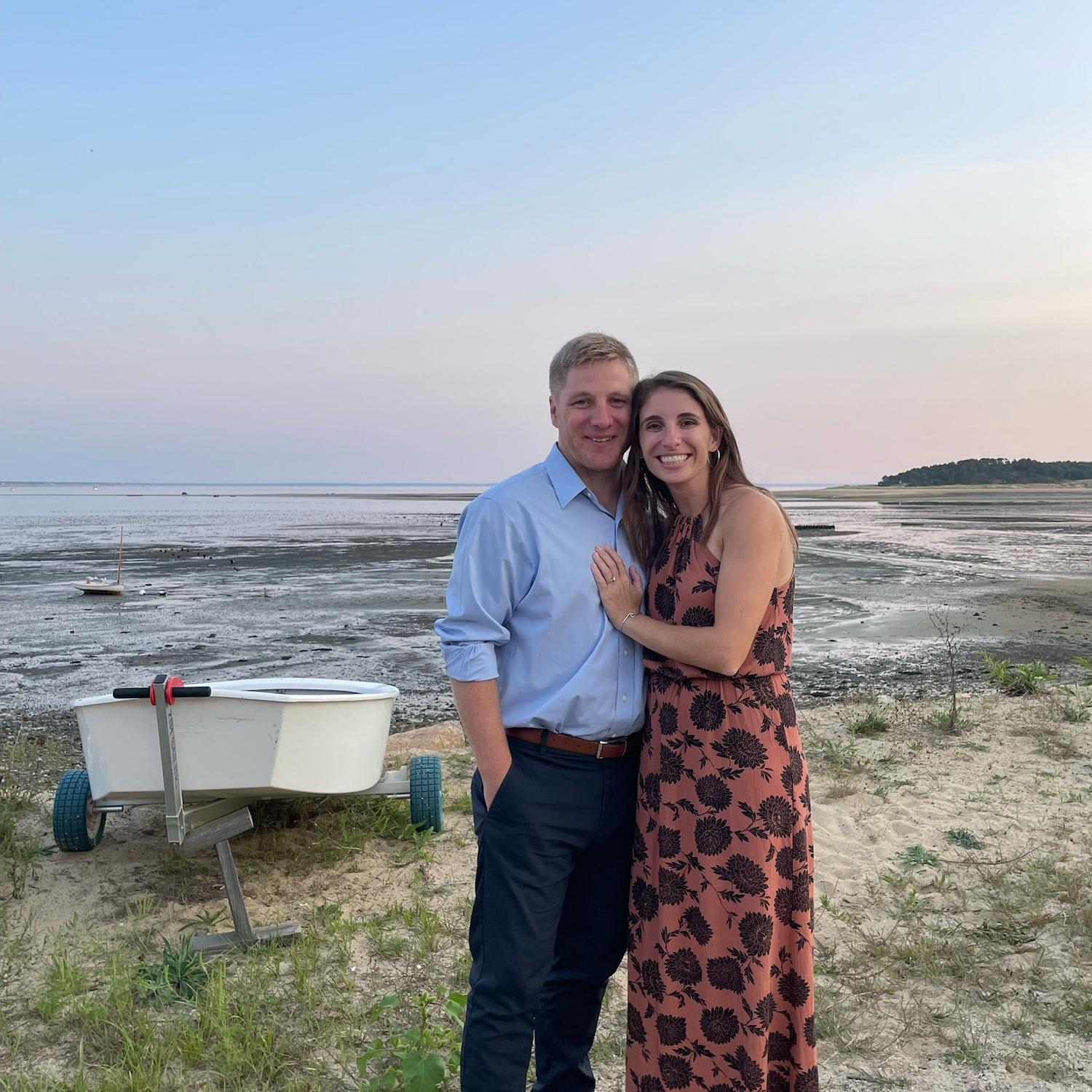 So happy at our friends, Sarah and Turner’s, wedding on beach in Wellfleet!