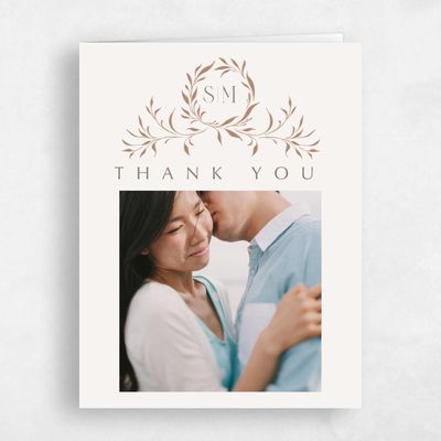 Camel, Brown Wedding Thank You - Clairemont Photo
