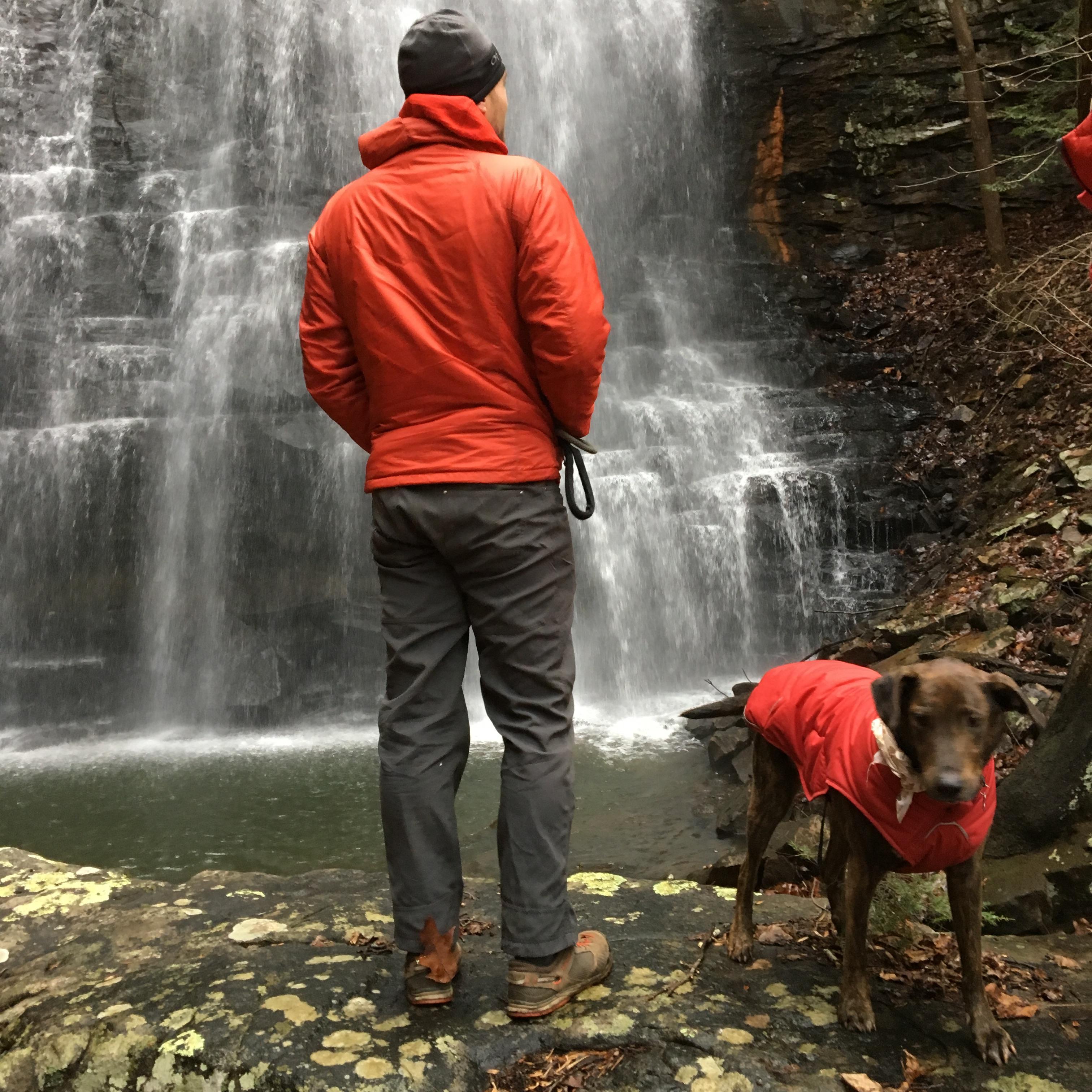 Hiking with one of our dogs, Joschka, around Chattanooga.