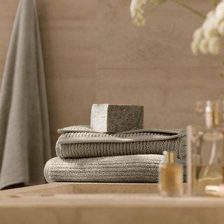 Turkish Ribbed Hand Towel, Set of 2