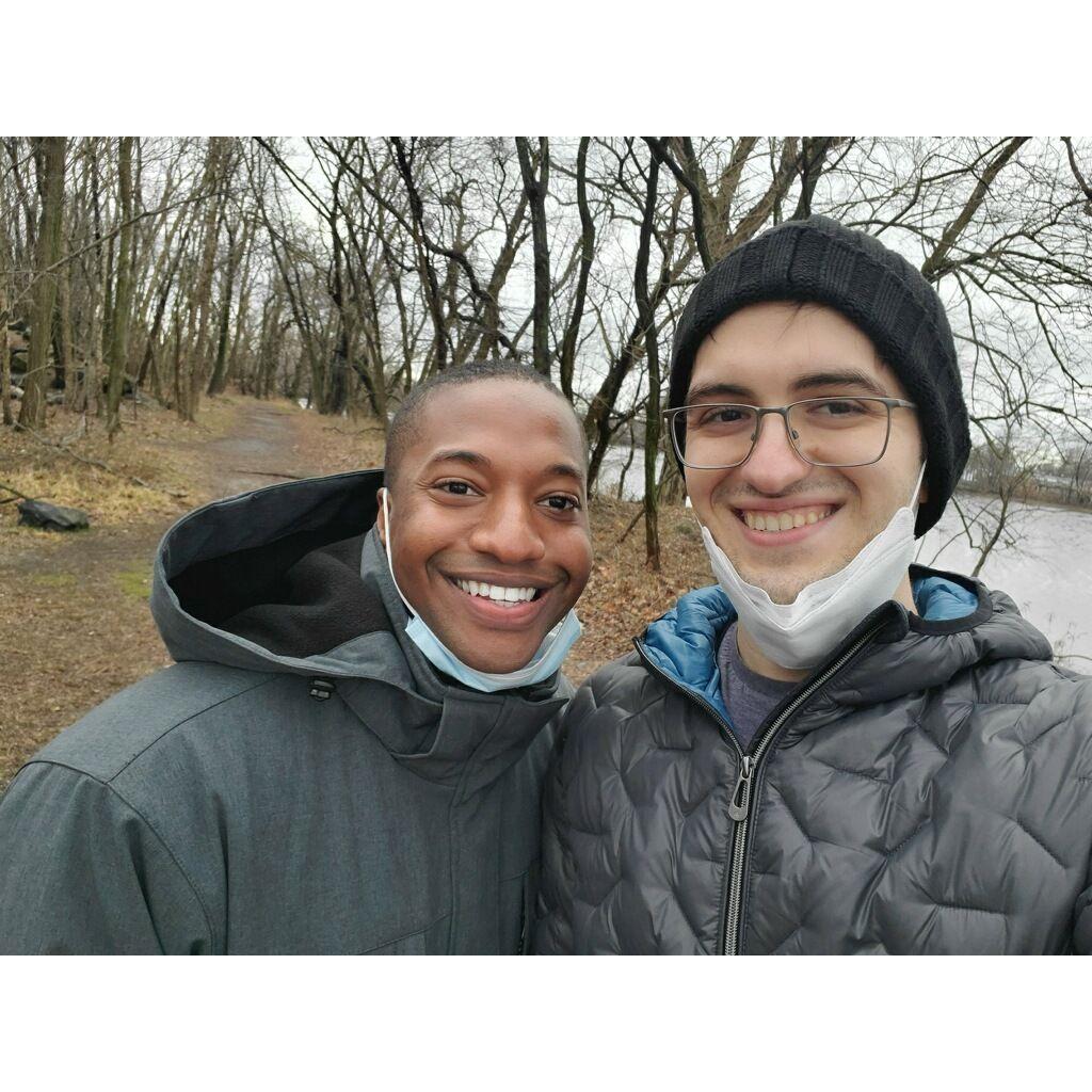 Our first date - we went on a walk in the park in New Jersey!