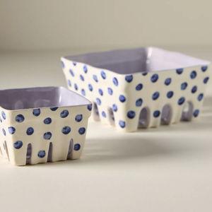 Berry Icon Handpainted Stoneware Berry Basket