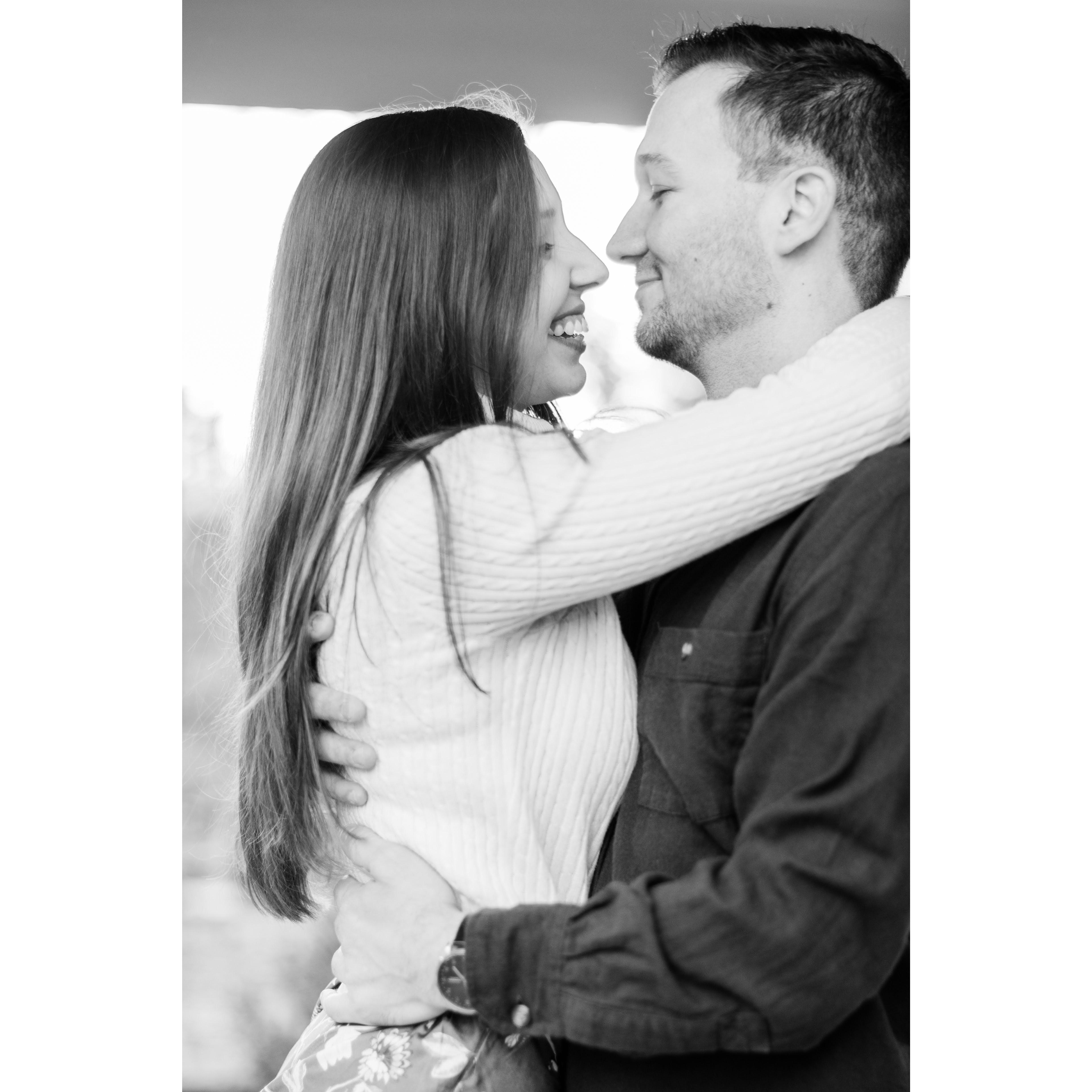 engagement photo taken by Sarah Street, Birmingham Botanical Gardens (January 2020)