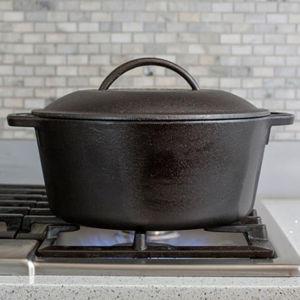 Lodge L8DOL3 5-Quart Cast Iron Dutch Oven with Dual Handles
