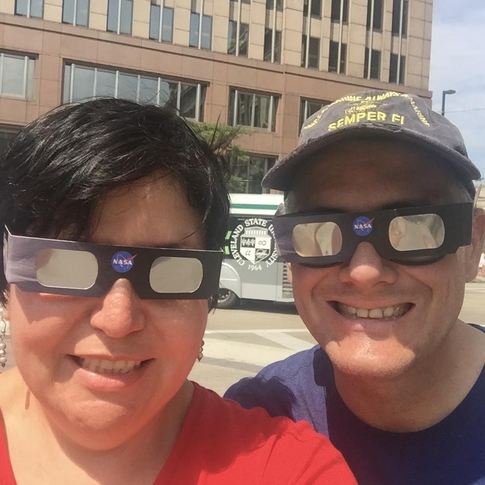 Partial solar eclipse - downtown Cleveland
