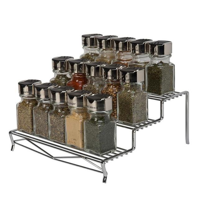 Kitchen Details Chrome Geode 3 Tier Spice Rack | Countertop & Cabinet Organizer | Free Standing | Rust Resistant