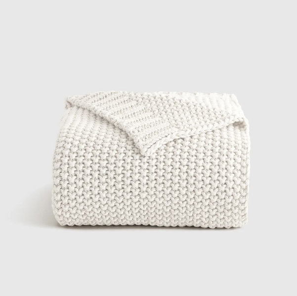 Cotton Fisherman Throw in Ivory