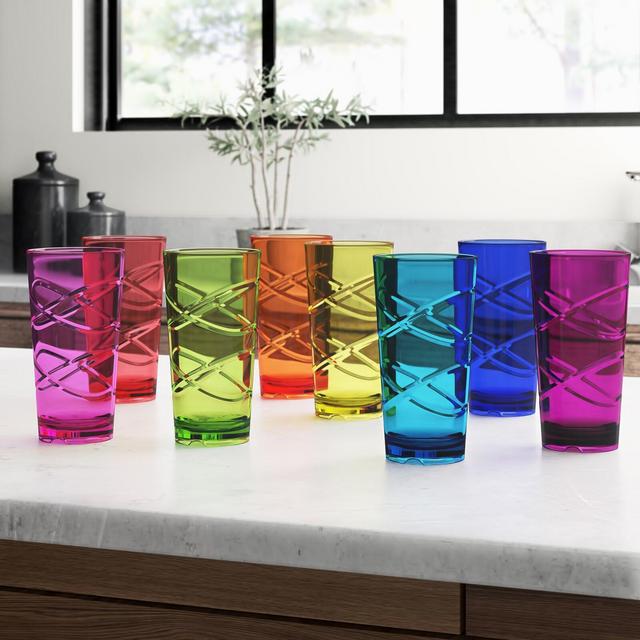 Delilah 8-Piece 24 oz. Acrylic Drinking Glass Set (Set of 8)