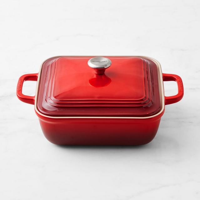 Le Creuset Stoneware Square Covered Baker, 3-Qt., Cerise