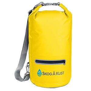 DrySak Premium Waterproof Dry Bag with Exterior Zip Pocket | Keeps Gear Safe & Dry During Watersports & Outdoor Activities | Rugged 500D PVC with Shoulder Strap & Reflective Trim | 20L Yellow