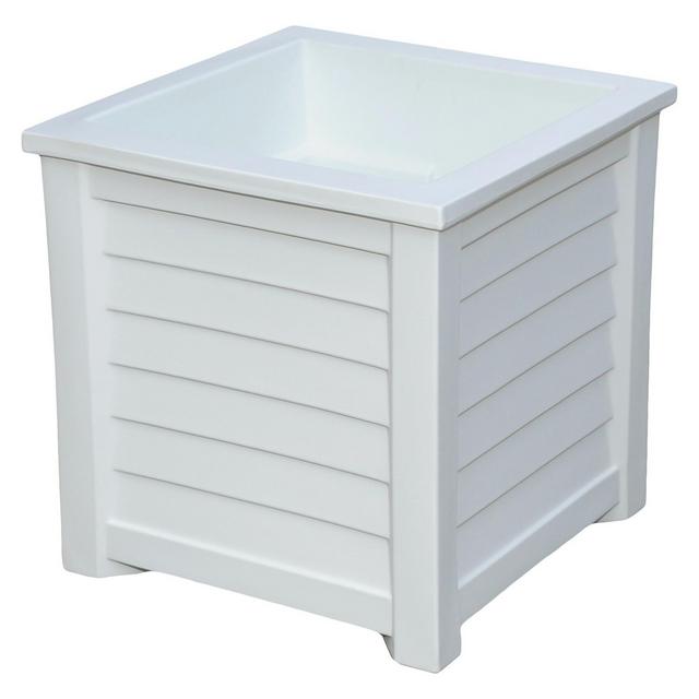 20" x 20" Lakeland Square Planter White - White - Mayne