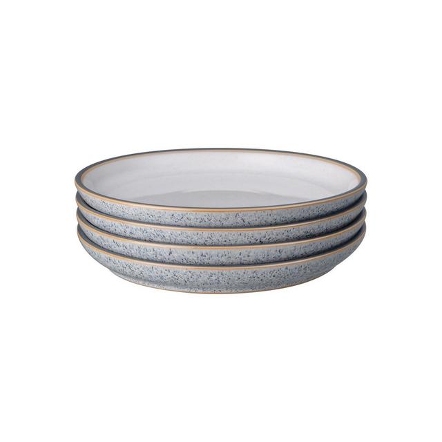 Denby Studio Craft Grey/White 4 Piece Medium Coupe Plate Set