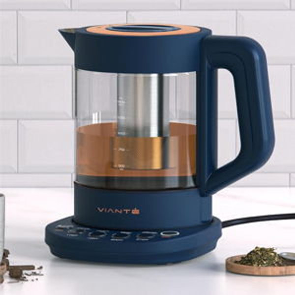 Viante Alba Electric Tea Kettle with Infuser, Midnight Blue