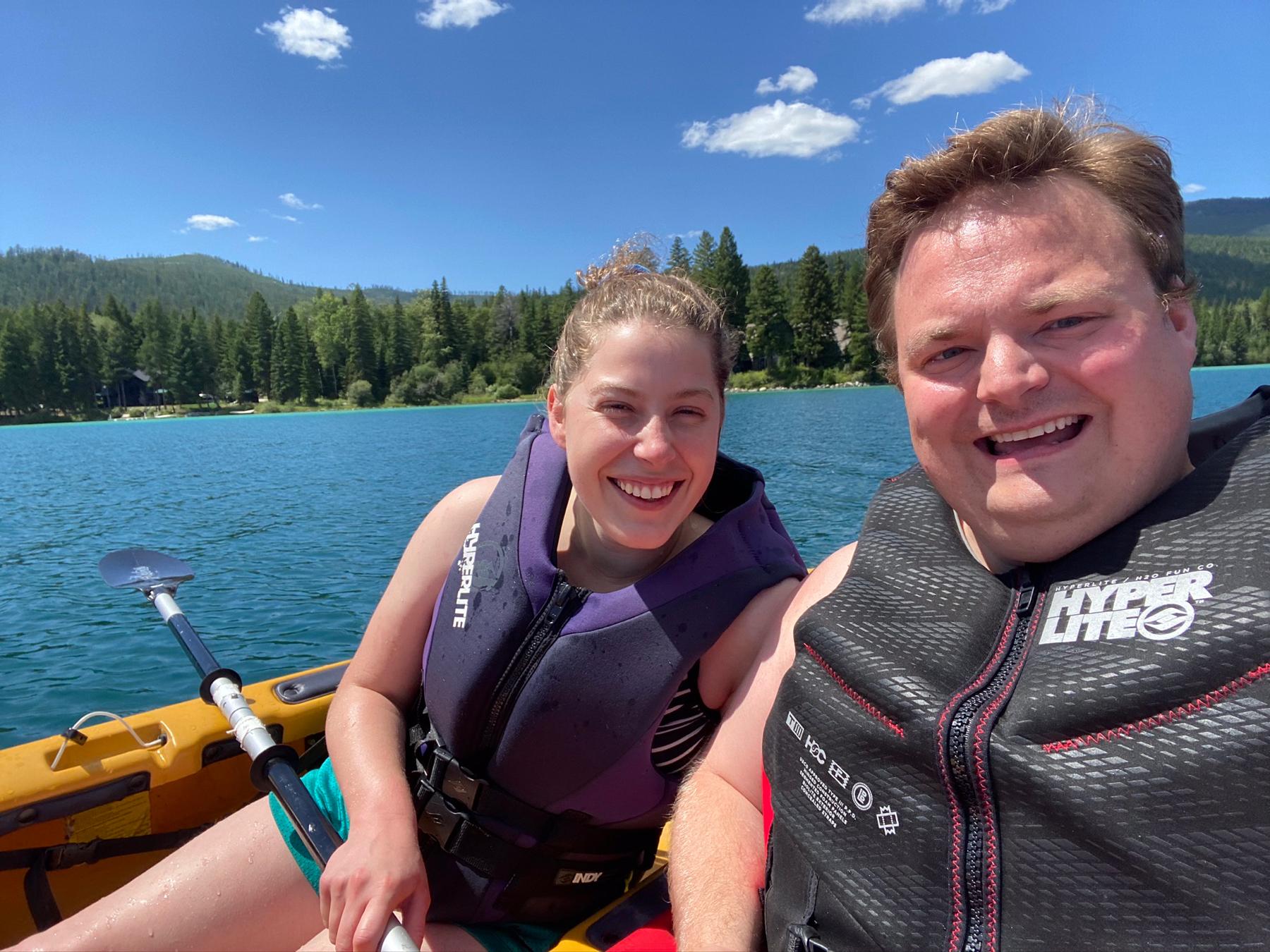 Kayaking in Montana at Ben’s cousins’ cabin.