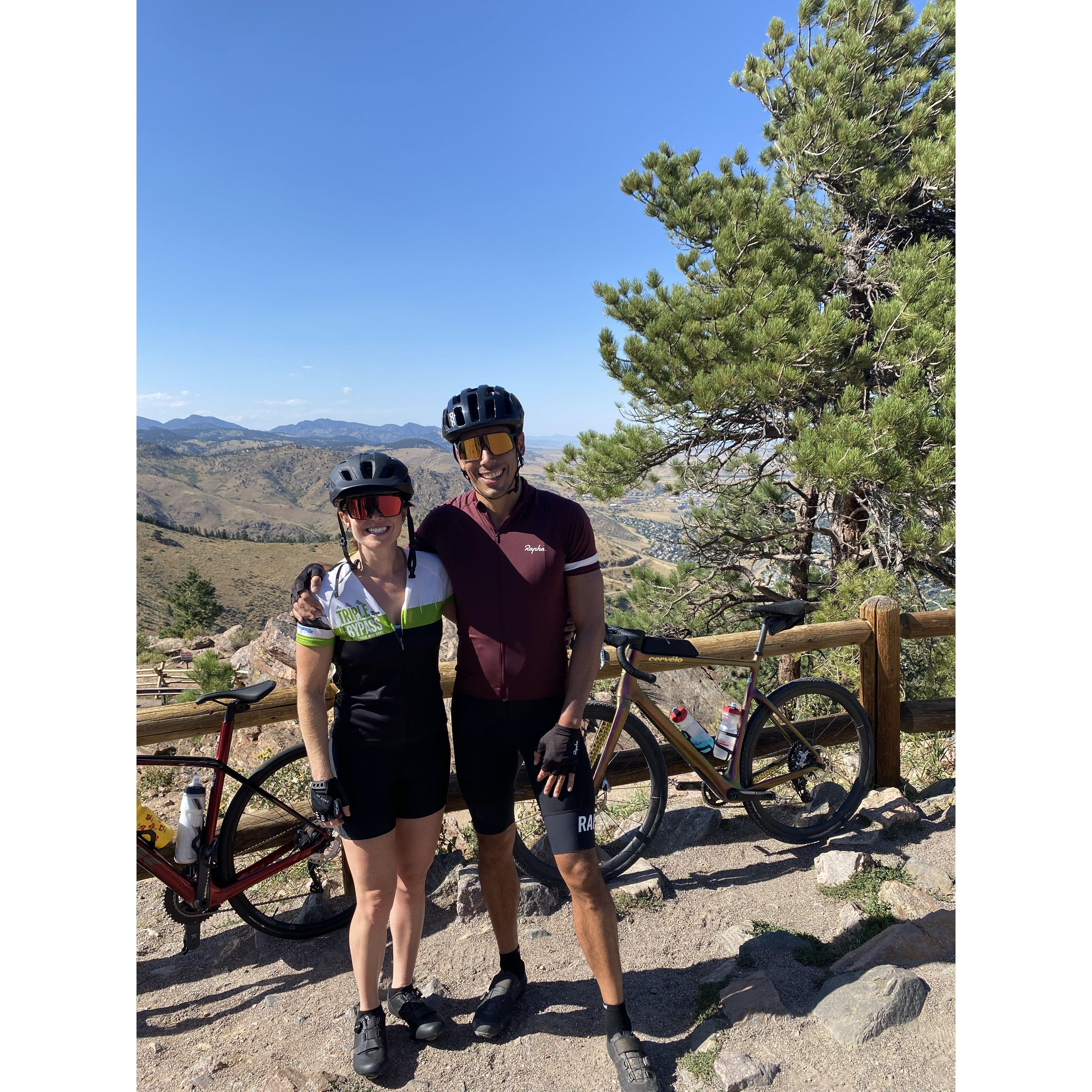 Biking up Lookout Mountain together. Hooray bikes!
