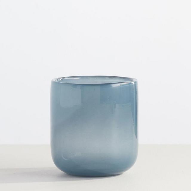 Modern Glass Votive Holders, Dusty Blue, Small