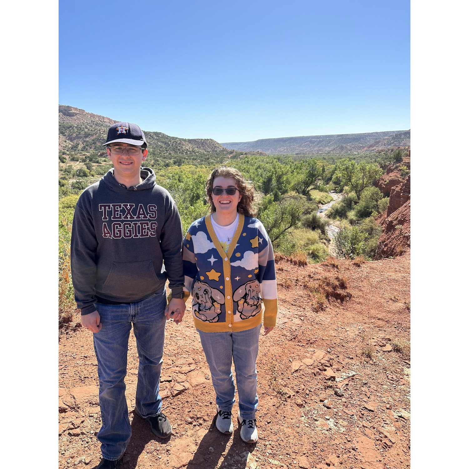 Cameron and Kamber in Palo Duro Canyon State Park, October 2023