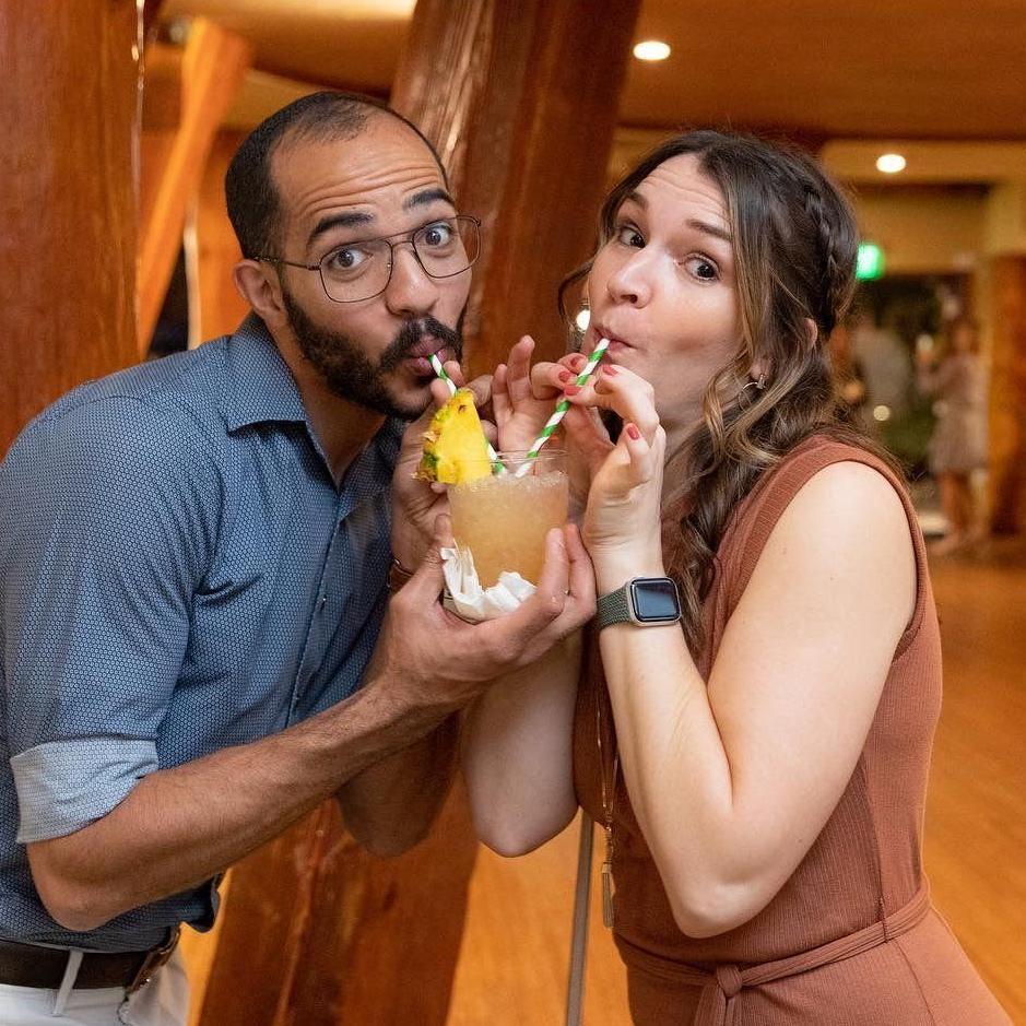 We took this after holding down the dance floor at a wedding. We have so much fun together!