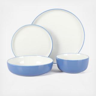 Kitchen Essentials 16-Piece Two-Tone Porcelain Dinnerware Set, Service for 4