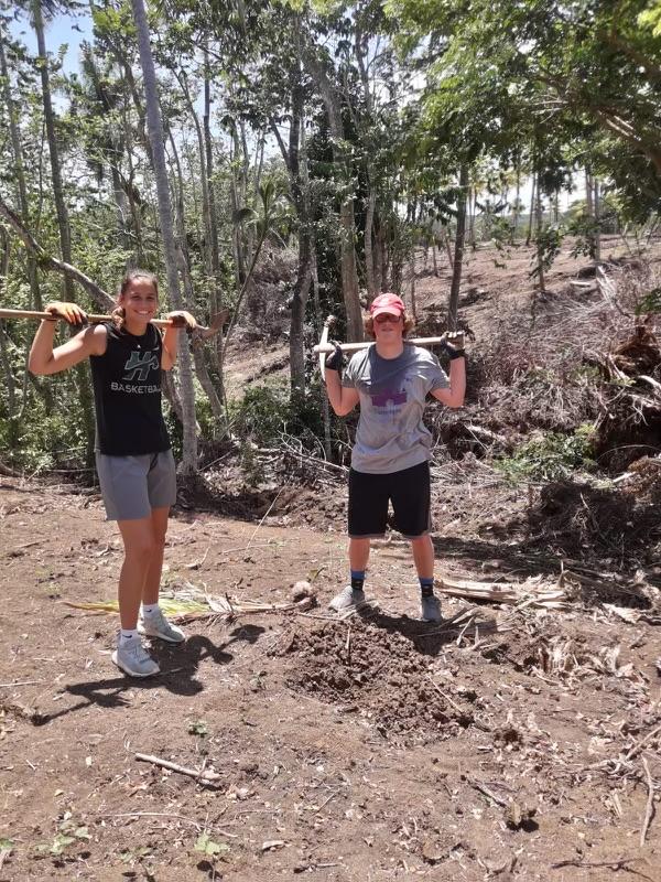 First picture of us! Emily is tanning and Eli is fighting for survival