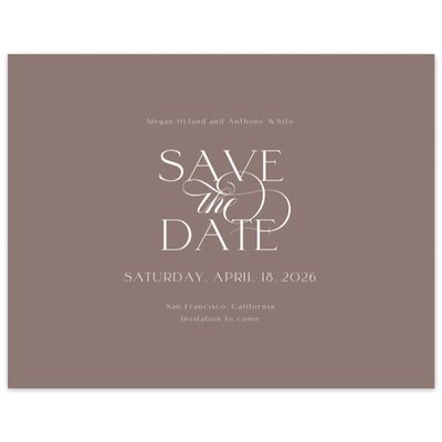 Taupe, Brown Wedding Digital Save the Date - Hodgson Landscape