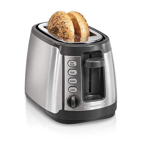 Hamilton Beach 2-Slice Extra-Wide Slot Toaster with Shade Selector, Bagel, Keep Warm and Defrost Settings, Auto-Shutoff and Cancel Button, Silver and Grey (22816)