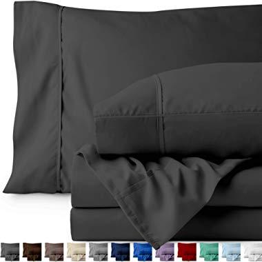 Bare Home Queen Sheet Set - 1800 Ultra-Soft Microfiber Bed Sheets - Double Brushed Breathable Bedding - Hypoallergenic – Wrinkle Resistant - Deep Pocket (Queen, Grey)