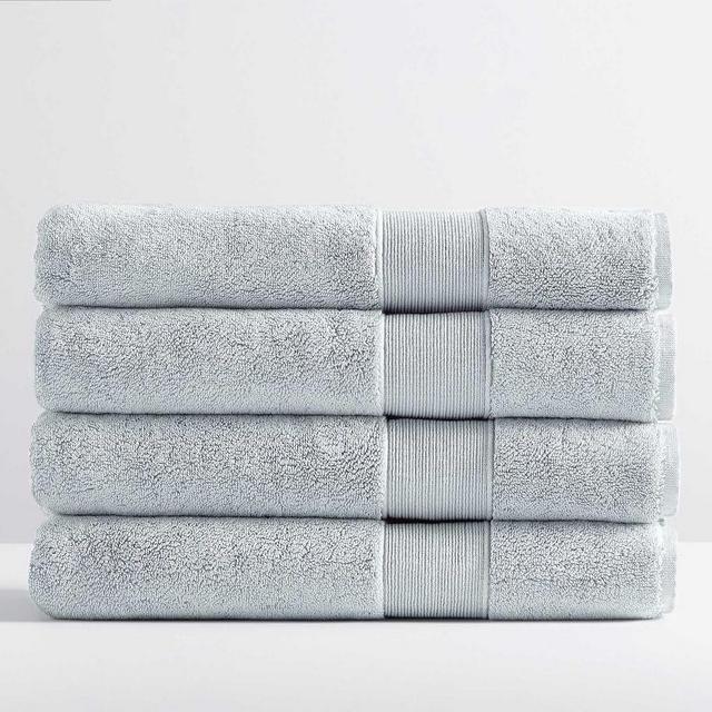 PB Classic Organic Bath Towels, Set of 4, Porcelain Blue