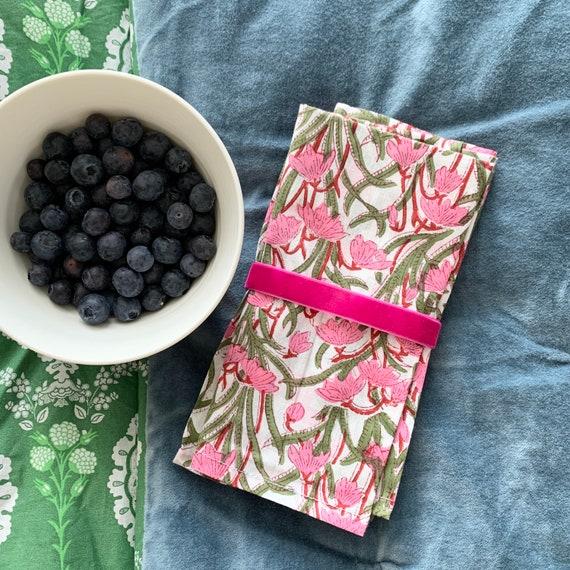 Pink Block Print Napkin | Cotton Napkins | Boho Table Setting | Bohemian Decor | Handmade in India