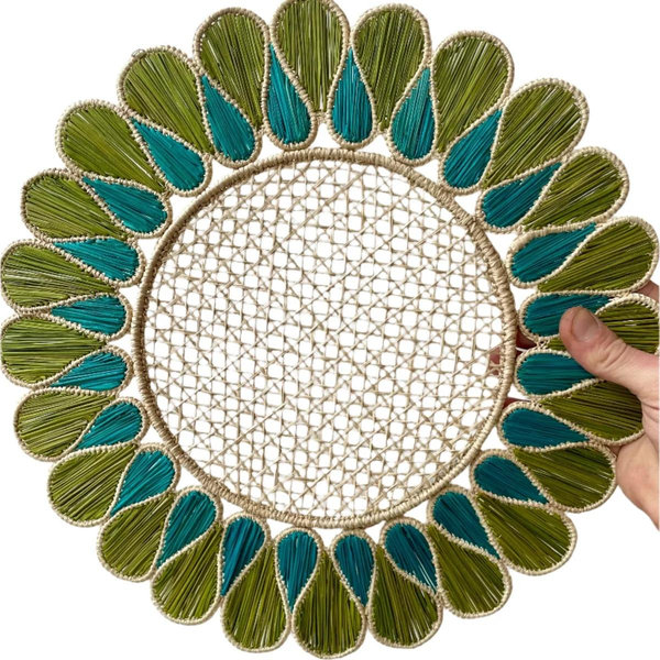 Drops Placemat Aqua and Olive