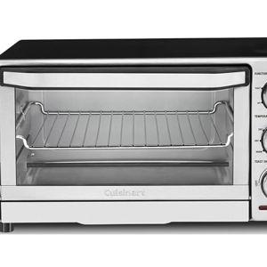 Cuisinart Custom Classic Toaster Oven Broiler, 1800 Watt Countertop Toaster Oven to Bake, Broil, and Toast, Non-Stick Interior, Consistent Toast Control, Brushed Stainless Steel/Black, TOB-40N
