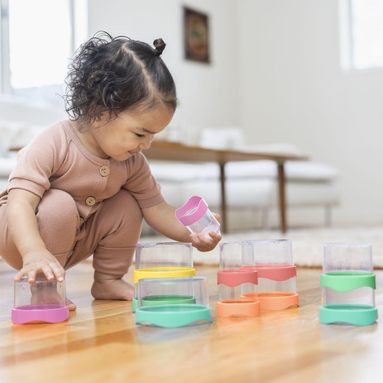 Lovevery, Drip Drop 12-Piece Stacking Cup Set | Zola Baby