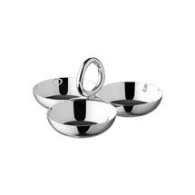 Small Silver-Plated 3-Bowl Snack Dish                                                                                                                                vertigo