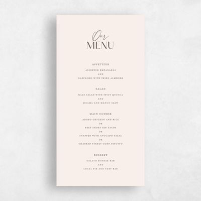 Linen, Brown Wedding Menu - Sidney