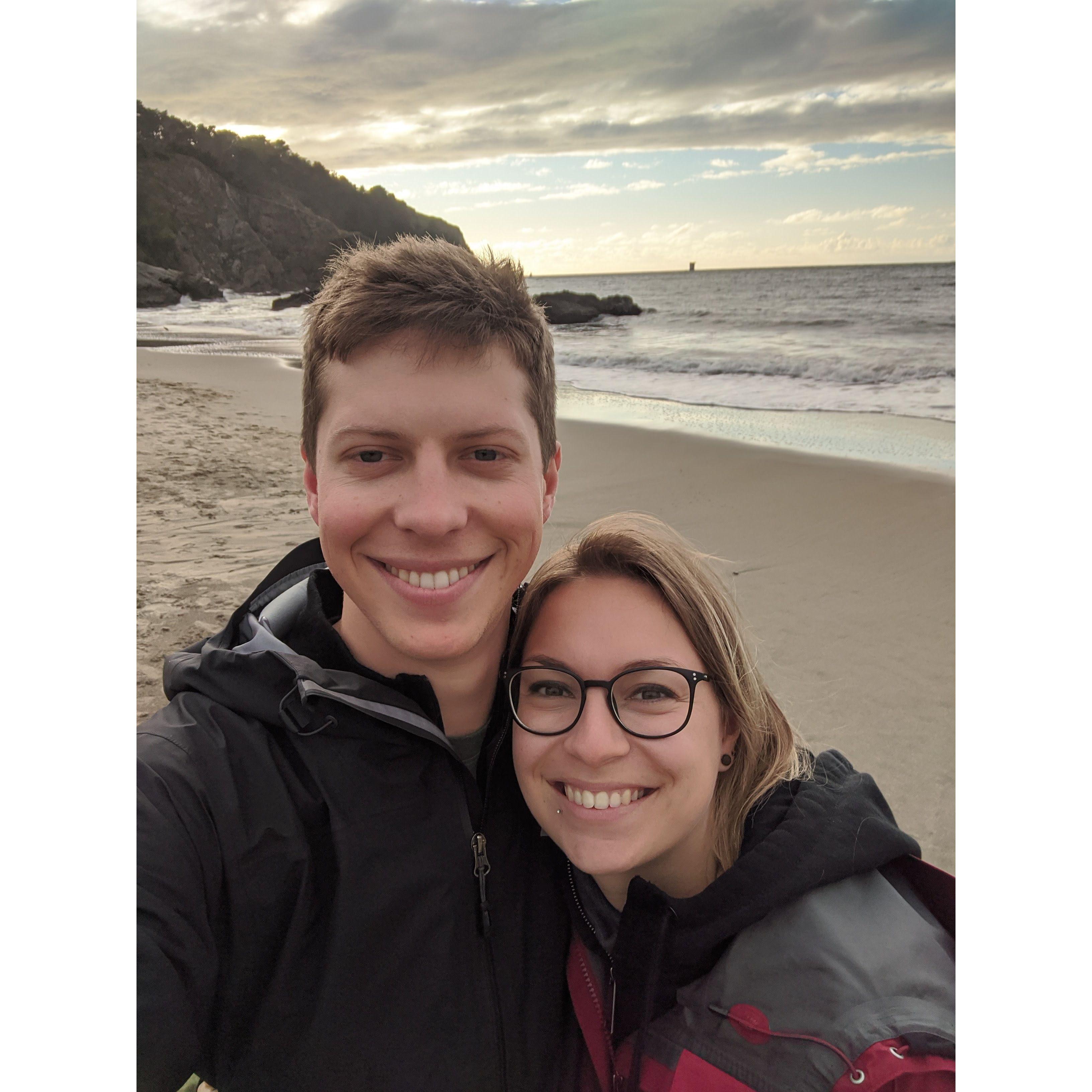 San Francisco beach time. I think we were in a tiff before this picture, but we worked it out.